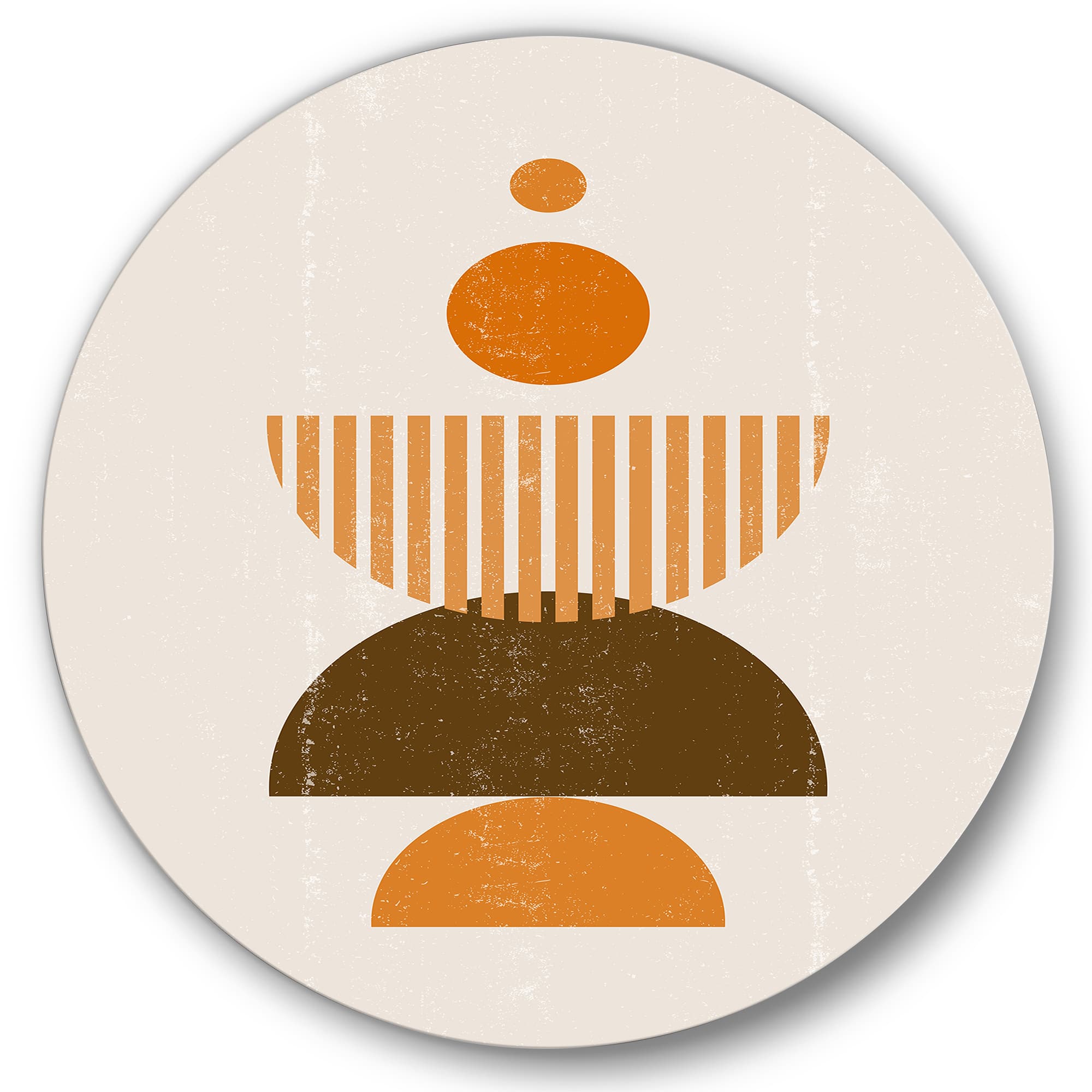 Designart - Abstract Minimal Sun and Moon In Earth Tones I